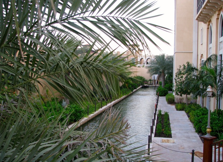 the waterways around the hotel in Abu Dhabi